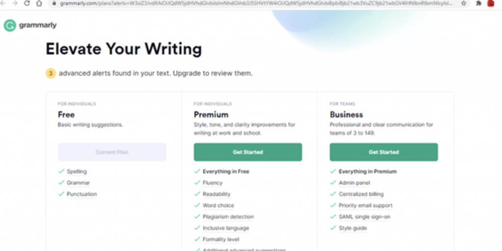 Grammarly Plans